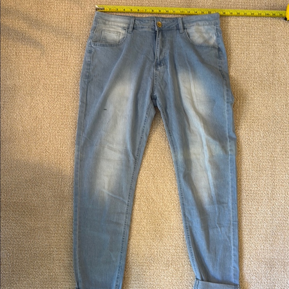 Slim Fit Blue Jeans with Faded Wash